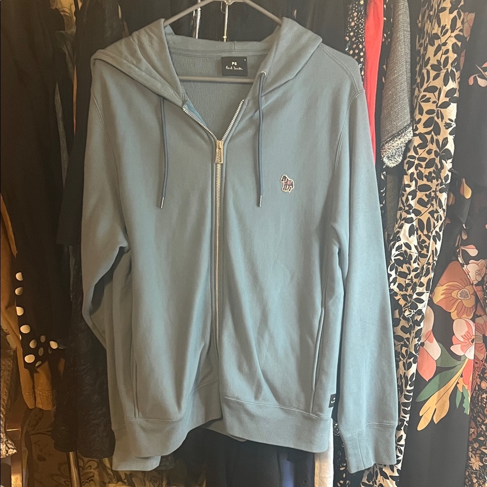 Blue Paul Smith 100% Cotton Zip-Up Hoodie
